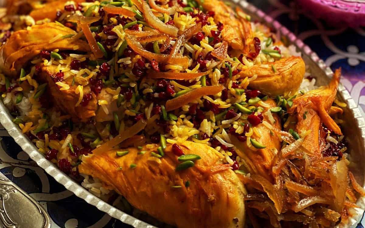 طرز تهیه شیرین پلو مجلسی خوشمزه مخصوص شب عید