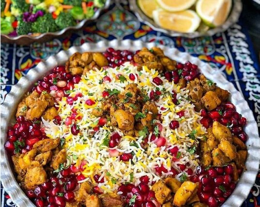 انار پلو مجلسی برای شب یلدا؛ترکیب ترش و شیرین محبوب ایرانی ها